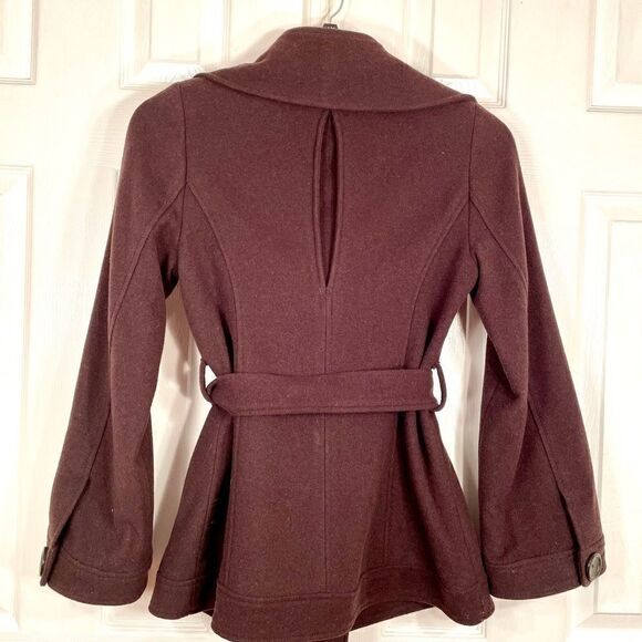 BLACK BELTED DOUBLE BREASTED CAR COAT by MERONA S - Picture 6 of 6